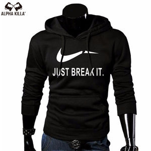 2018 Autumn Winter Casual brand Long sleeved men hooded JUST BREAK IT Hip-Hop Print Hoodies Sweatshirts clothing
