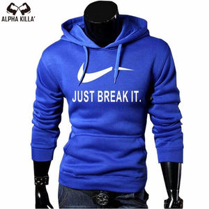 2018 Autumn Winter Casual brand Long sleeved men hooded JUST BREAK IT Hip-Hop Print Hoodies Sweatshirts clothing