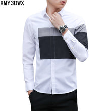 Load image into Gallery viewer, New Design Man Shirt Long Sleeve Casual Slim Patchwork 2018 Spring Autumn Mens Dress Shirts Male Handsome Comfortable Clothing