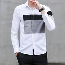 Load image into Gallery viewer, New Design Man Shirt Long Sleeve Casual Slim Patchwork 2018 Spring Autumn Mens Dress Shirts Male Handsome Comfortable Clothing